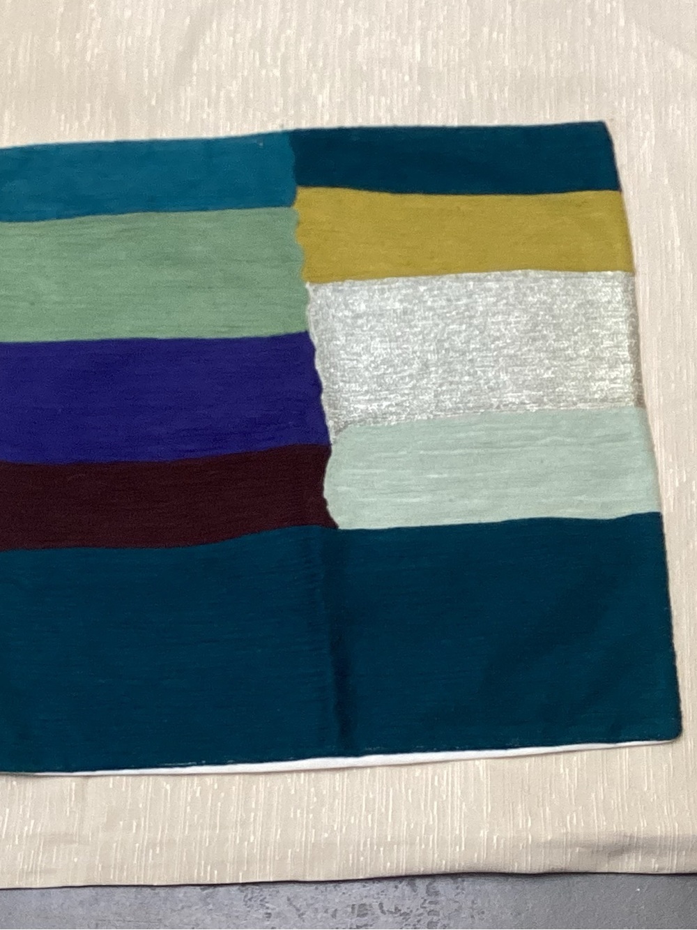 BNWOT West Elm embroidered color lock decorative pillow cover
